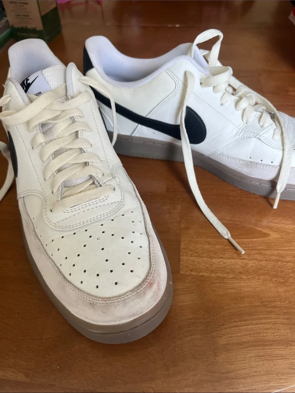 Nike Men’s Court Vision White Low-Top with Black Swoosh 12